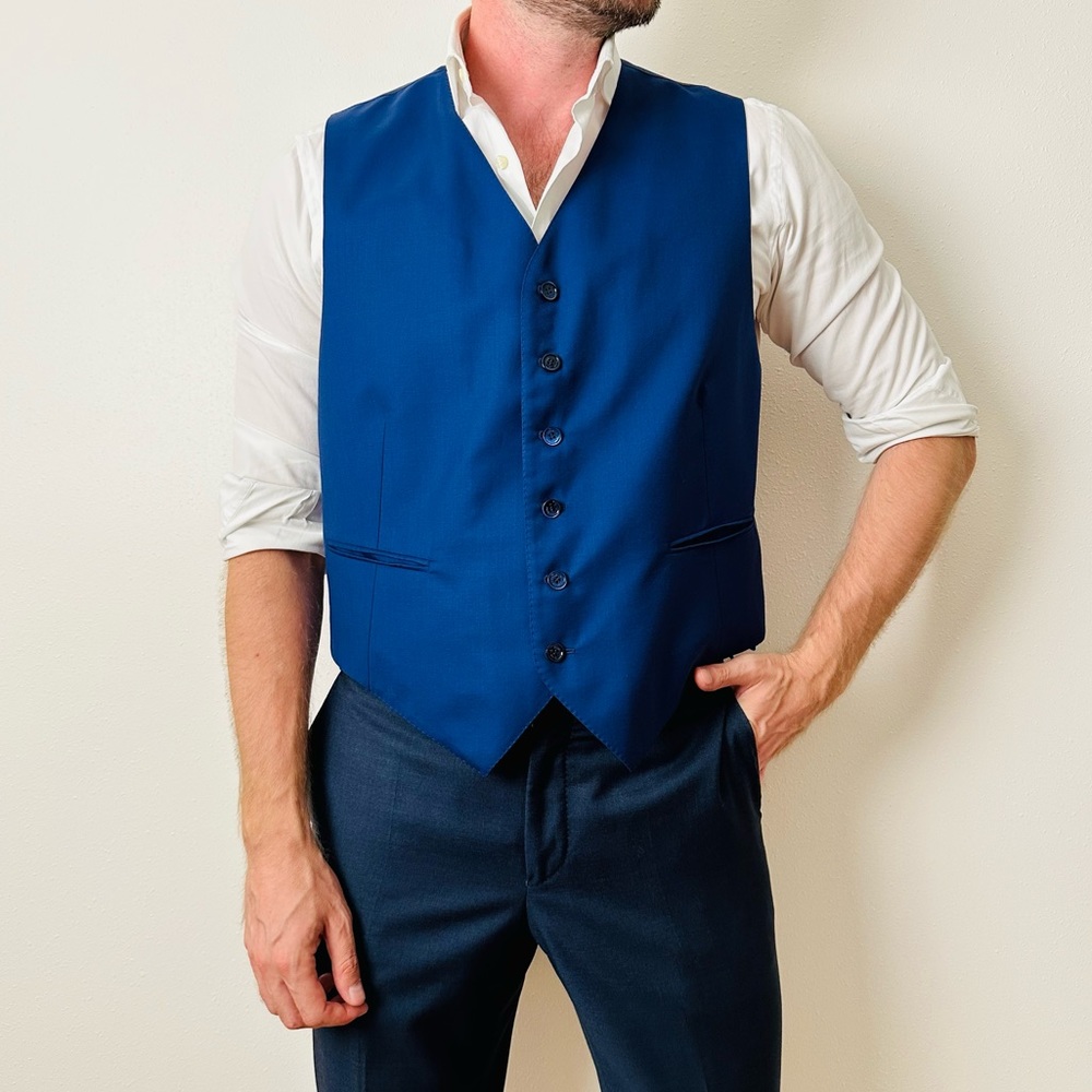 Icon Satin royal blue formal vest